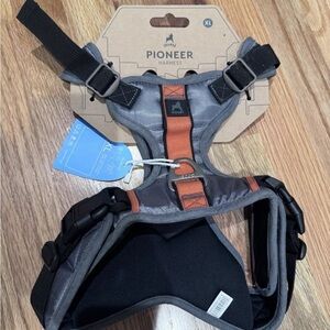 New Pioneer Harness - Gray and Orange Small Dog XL